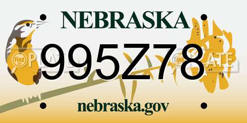 995Z78 Nebraska License Plate