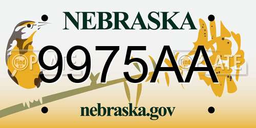 9975AA Nebraska License Plate