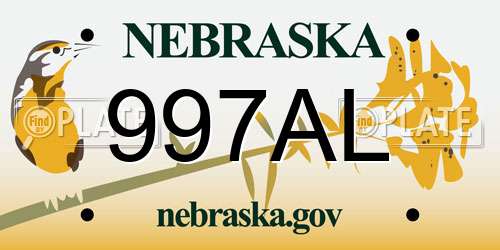 997AL Nebraska License Plate