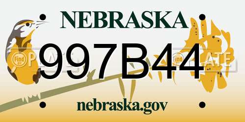 997B44 Nebraska License Plate