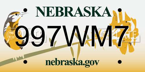 997WM7 Nebraska License Plate