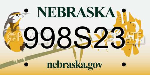 998S23 Nebraska License Plate