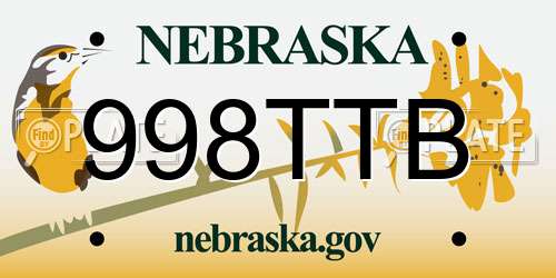 998TTB Nebraska License Plate