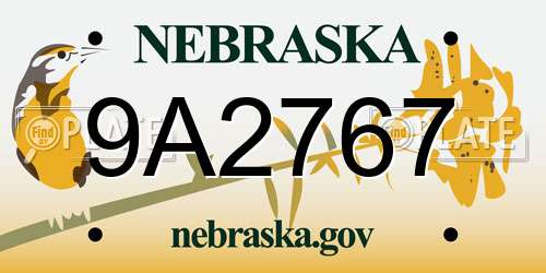 9A2767 Nebraska License Plate