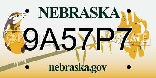 9A57P7 Nebraska License Plate