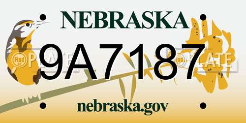 9A7187 Nebraska License Plate