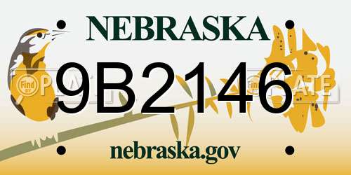 9B2146 Nebraska License Plate