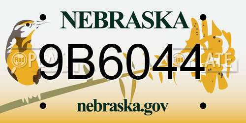 9B6044 Nebraska License Plate
