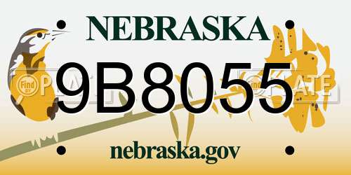 9B8055 Nebraska License Plate