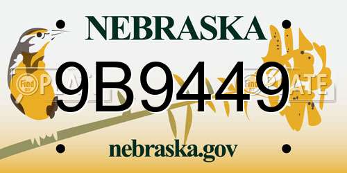 9B9449 Nebraska License Plate