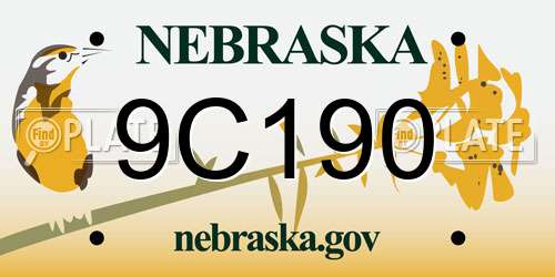 9C190 Nebraska License Plate