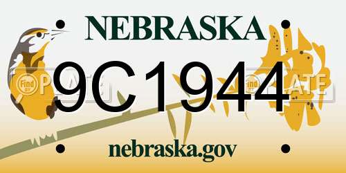 9C1944 Nebraska License Plate