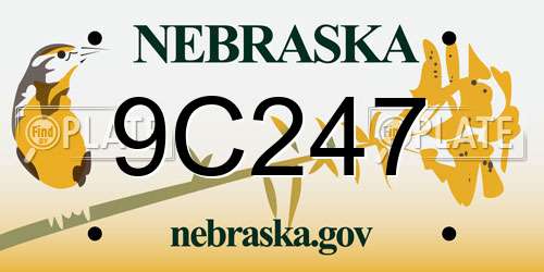9C247 Nebraska License Plate