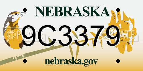 9C3379 Nebraska License Plate