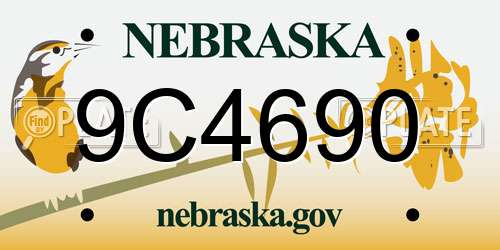 9C4690 Nebraska License Plate