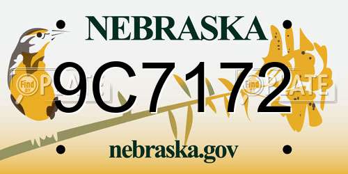 9C7172 Nebraska License Plate