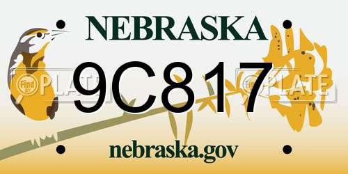 9C817 Nebraska License Plate