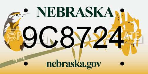 9C8724 Nebraska License Plate