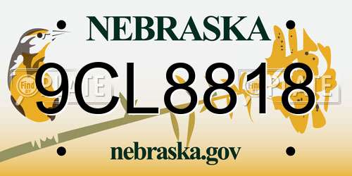 9CL8818 Nebraska License Plate