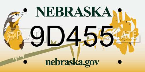 9D455 Nebraska License Plate