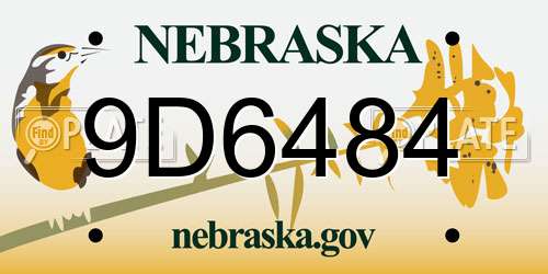 9D6484 Nebraska License Plate