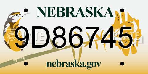 9D86745 Nebraska License Plate