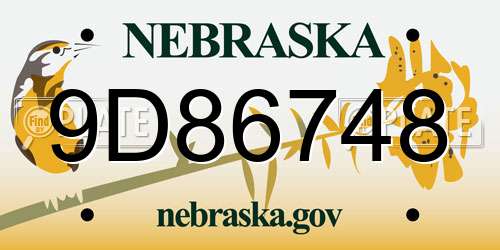 9D86748 Nebraska License Plate