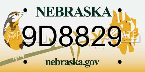 9D8829 Nebraska License Plate
