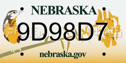 9D98D7 Nebraska License Plate