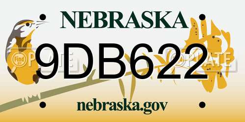 9DB622 Nebraska License Plate