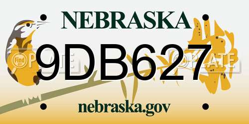 9DB627 Nebraska License Plate