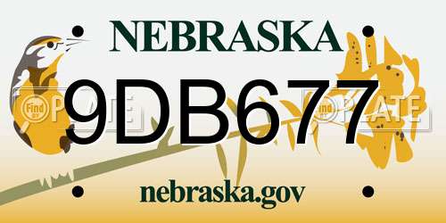 9DB677 Nebraska License Plate