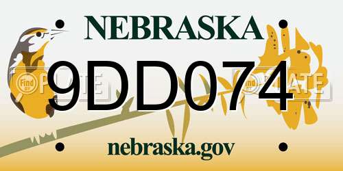 9DD074 Nebraska License Plate