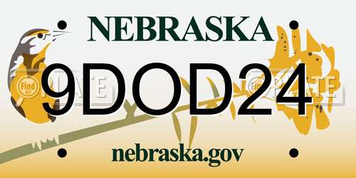 9DOD24 Nebraska License Plate