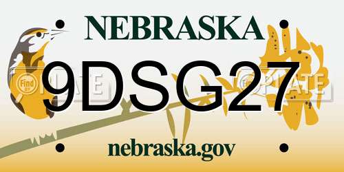 9DSG27 Nebraska License Plate