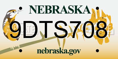 9DTS708 Nebraska License Plate