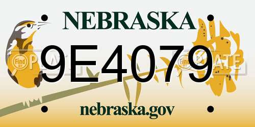 9E4079 Nebraska License Plate