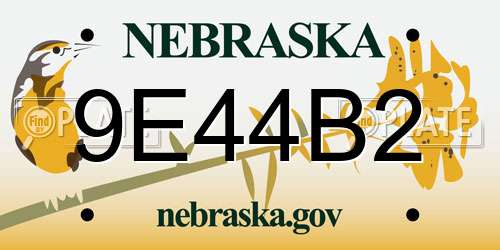 9E44B2 Nebraska License Plate