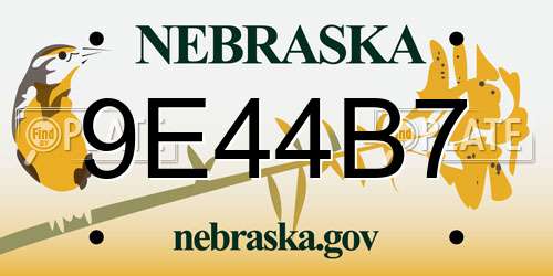 9E44B7 Nebraska License Plate