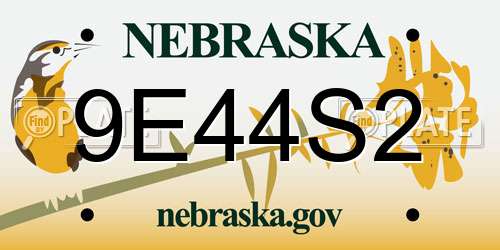9E44S2 Nebraska License Plate