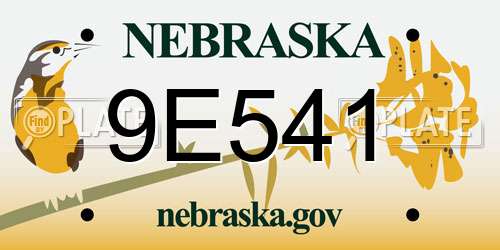 9E541 Nebraska License Plate