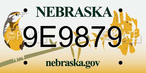 9E9879 Nebraska License Plate