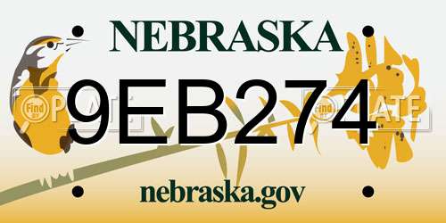 9EB274 Nebraska License Plate