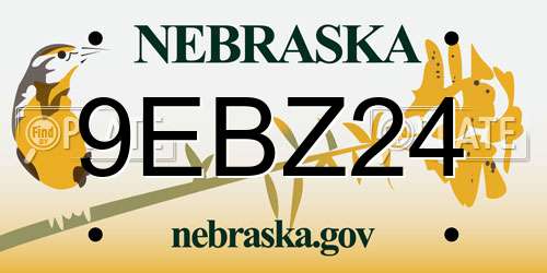 9EBZ24 Nebraska License Plate
