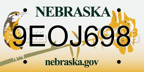 9EOJ698 Nebraska License Plate