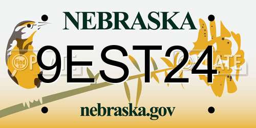 9EST24 Nebraska License Plate