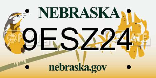 9ESZ24 Nebraska License Plate