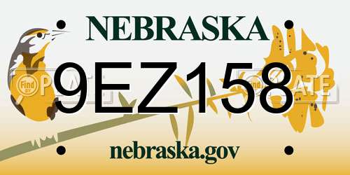9EZ158 Nebraska License Plate