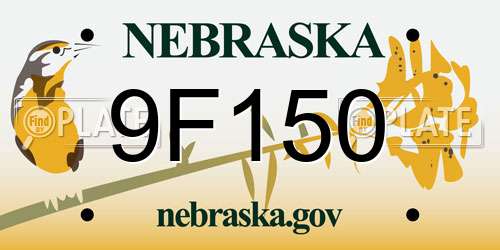 9F150 Nebraska License Plate