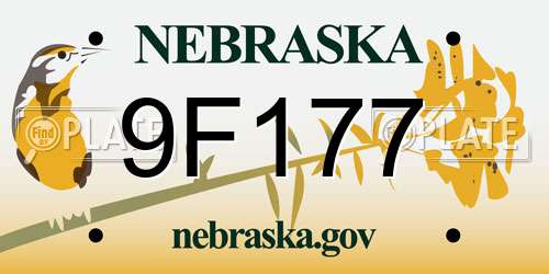 9F177 Nebraska License Plate